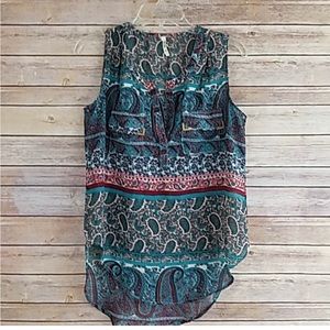 🌟 Pretty Paisley & Shear Tunic ~ Sleeveless ~ Size M